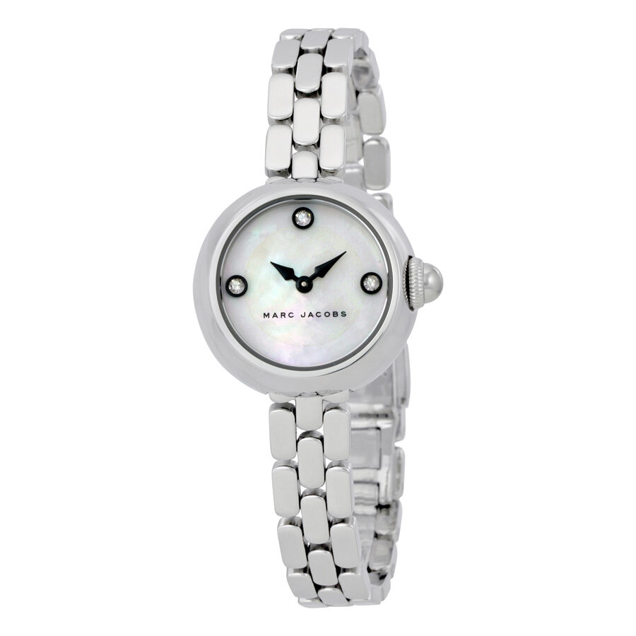 Marc Jacobs Courtney Mother of Pearl White Dial Silver Steel Strap Watch for Women - MJ3459