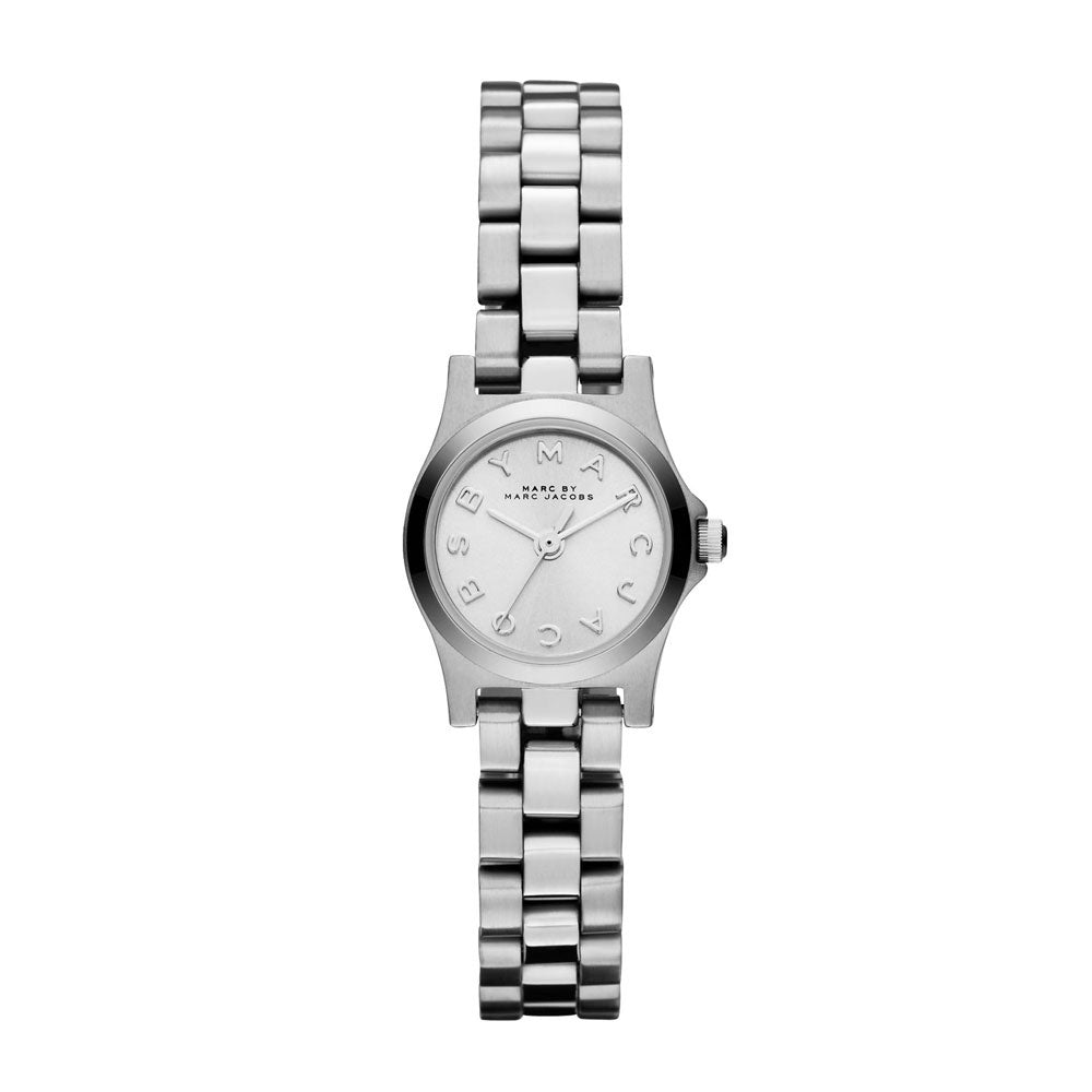 Marc Jacobs Henry Dinky Silver Dial Silver Steel Strap Watch for Women - MBM3198