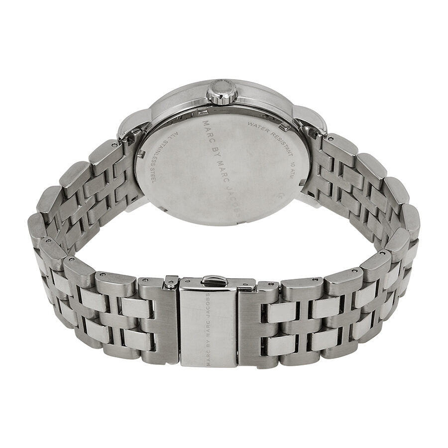 Marc Jacobs Fergus Black Dial Silver Steel Strap Watch for Men - MBM5075