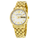 Marc Jacobs Fergus White Dial Gold Steel Strap Watch for Women - MBM8647