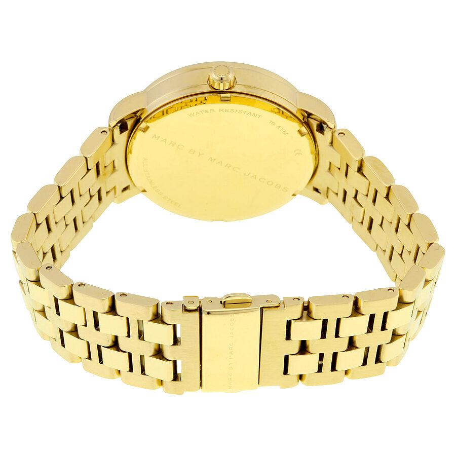 Marc Jacobs Fergus Gunmetal Grey Dial Gold Steel Strap Watch for Women - MBM3429