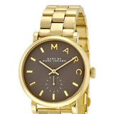 Marc Jacobs Baker Grey Dial Gold Steel Strap Watch for Women - MBM3281