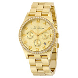 Marc Jacobs Henry Chronograph Gold Dial Gold Steel Strap Watch for Women - MBM3105