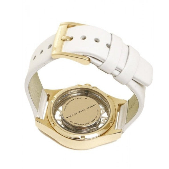 Marc Jacobs Henry Skeleton White Dial White Leather Strap Watch for Women - MBM1339