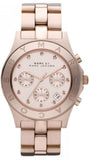 Marc Jacobs Blade Chronograph Rose Gold Dial Rose Gold Steel Strap Watch for Women - MBM3102