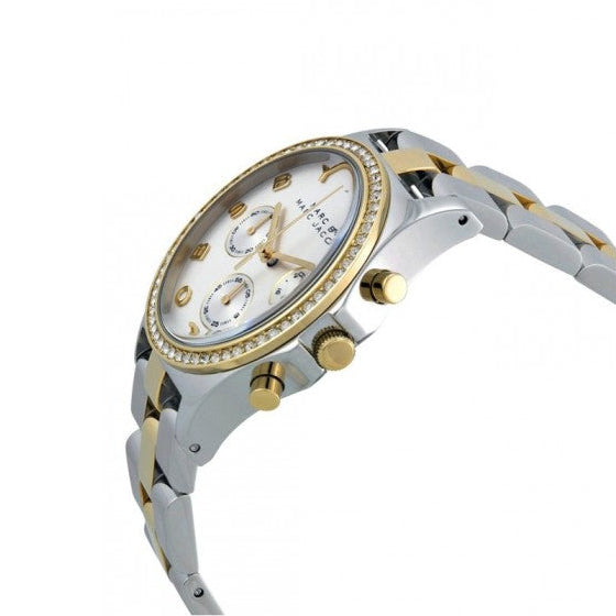 Marc Jacobs Henry Chronograph Silver Dial Two Tone Steel Strap Watch for Women - MBM3197