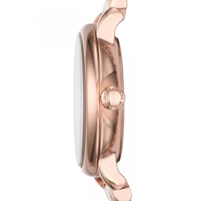 Marc Jacobs Baker Navy Blue Dial Rose Gold Steel Strap Watch for Women - MBM3332