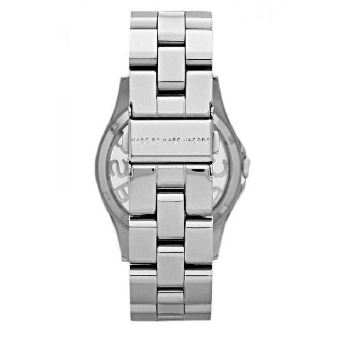 Marc Jacobs Henry Transparent Silver Dial Silver Steel Strap Watch for Women - MBM3337