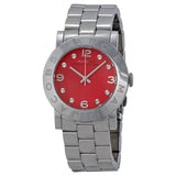 Marc Jacobs Amy Red Dial Silver Steel Strap Watch for Women - MBM3302