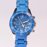Marc Jacobs Rock Chronograph Blue Dial Blue Silicone Strap Watch for Women - MBM2575
