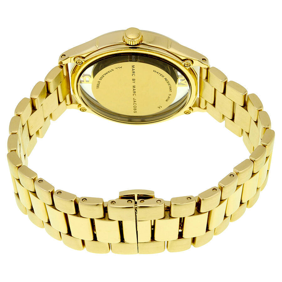 Marc Jacobs Marc Tether Transparent Gold Dial Gold Steel Strap Watch for Women - MBM3413