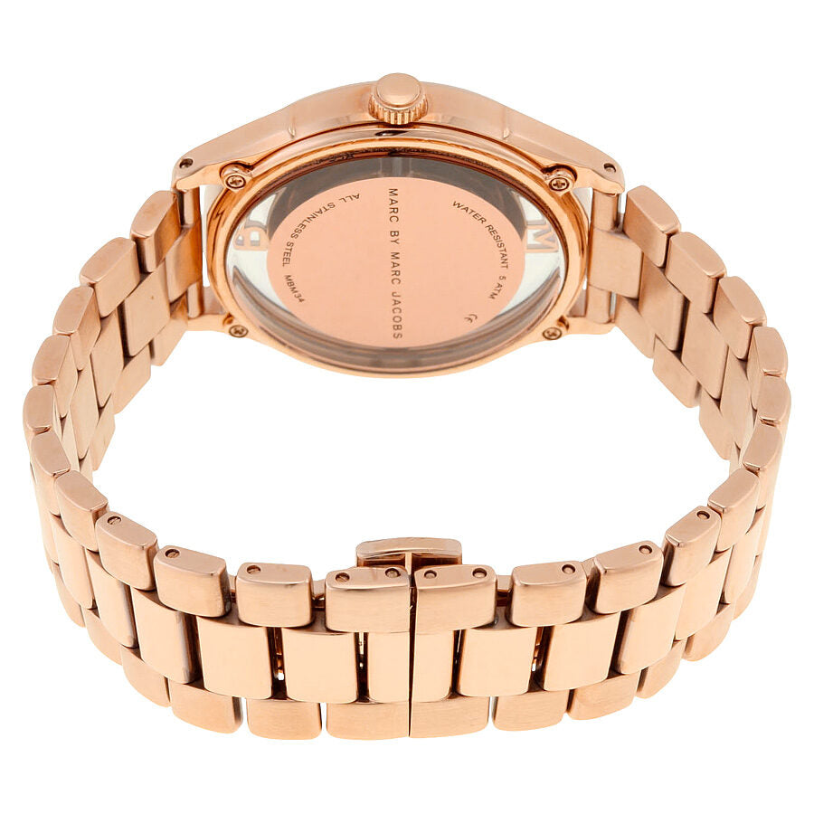 Marc Jacobs Tether Transparent Rose Gold Dial Rose Gold Steel Strap Watch for Women - MBM3414