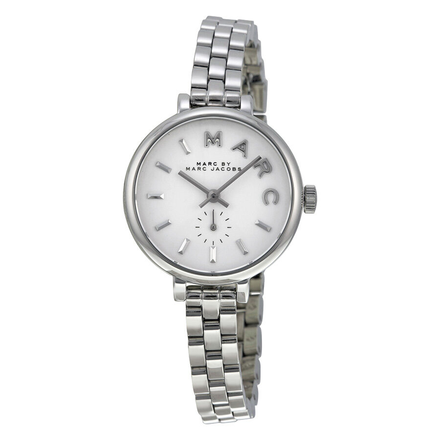 Marc Jacobs Sally White Dial Silver Steel Strap Watch for Women - MBM8642