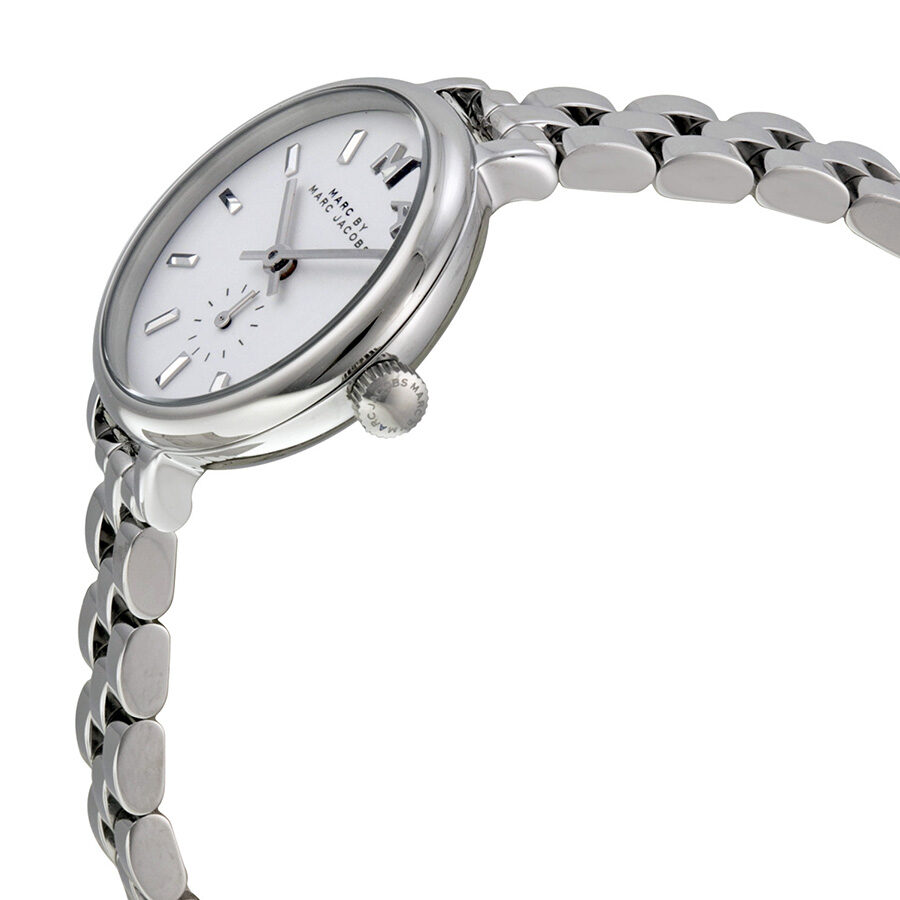 Marc Jacobs Sally White Dial Silver Steel Strap Watch for Women - MBM8642