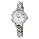 Marc Jacobs Sally White Dial Silver Steel Strap Watch for Women - MBM8642