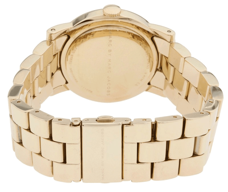 Marc Jacobs Amy White Dial Gold Steel Strap Watch for Women - MBM3056