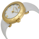 Marc Jacobs Amy White Dial White Leather Strap Watch for Women - MBM1150