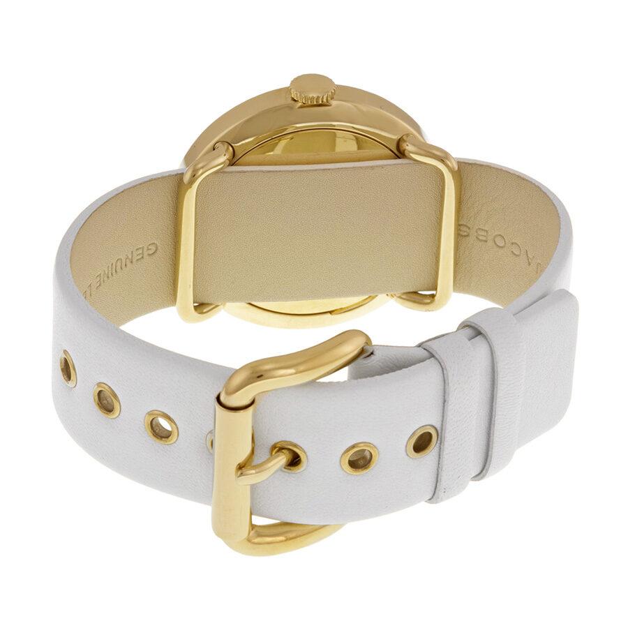 Marc Jacobs Amy White Dial White Leather Strap Watch for Women - MBM1150