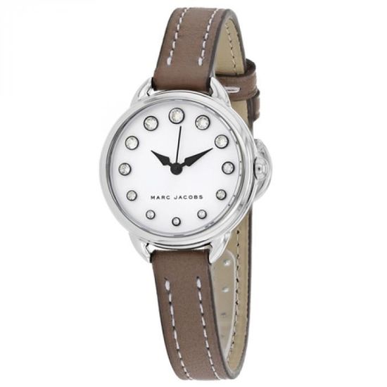Marc Jacobs Betty White Dial Brown Leather Strap Watch for Women - MJ1480