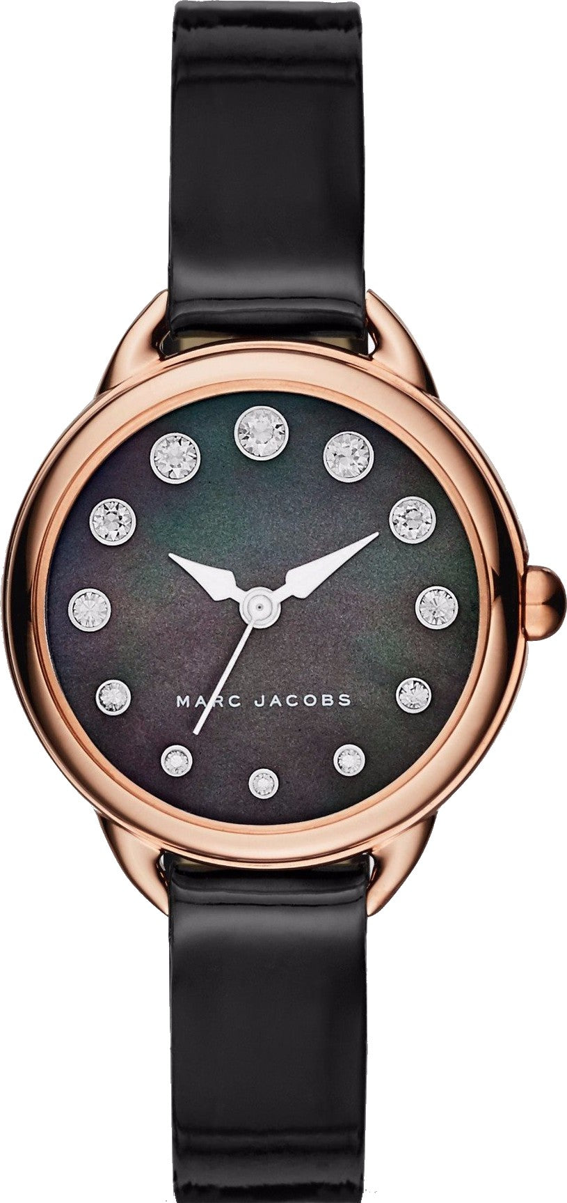 Marc Jacobs Betty Mother of Pearl Black Dial Black Leather Strap Watch for Women - MJ1513