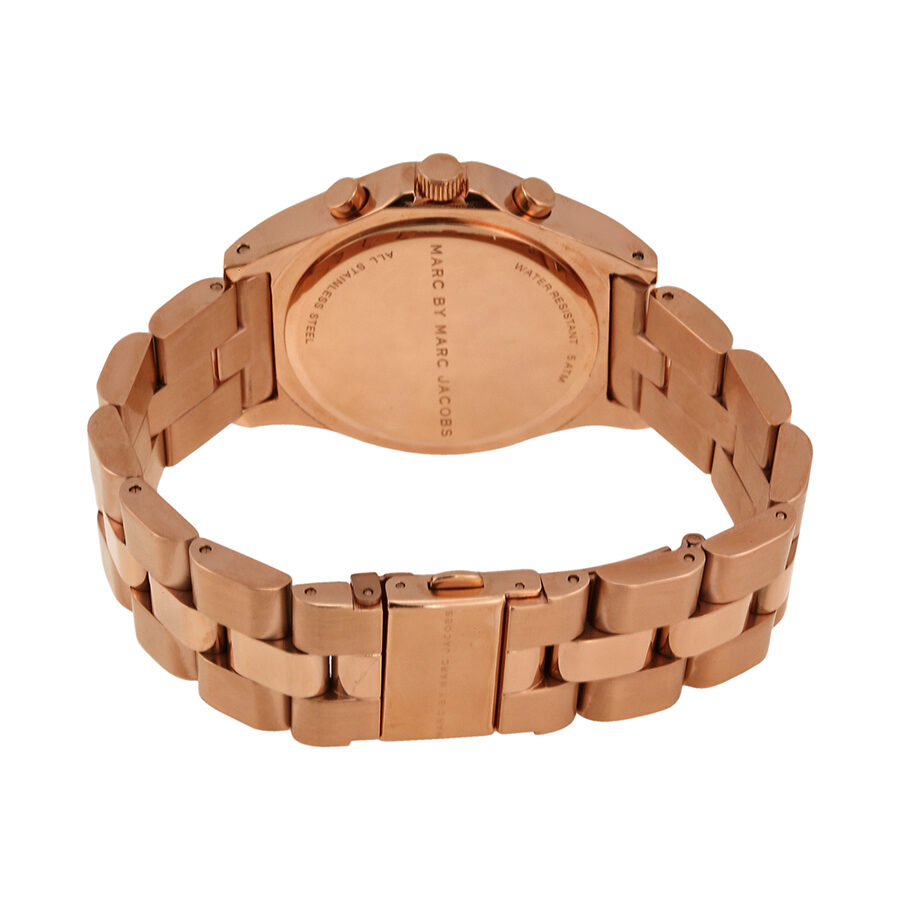 Marc Jacobs Blade Chronograph Rose Gold Dial Rose Gold Steel Strap Watch for Women - MBM3102