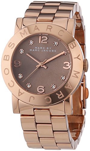 Marc Jacobs Amy Glitz Brown Dial Rose Gold Steel Strap Watch for Women - MBM3221