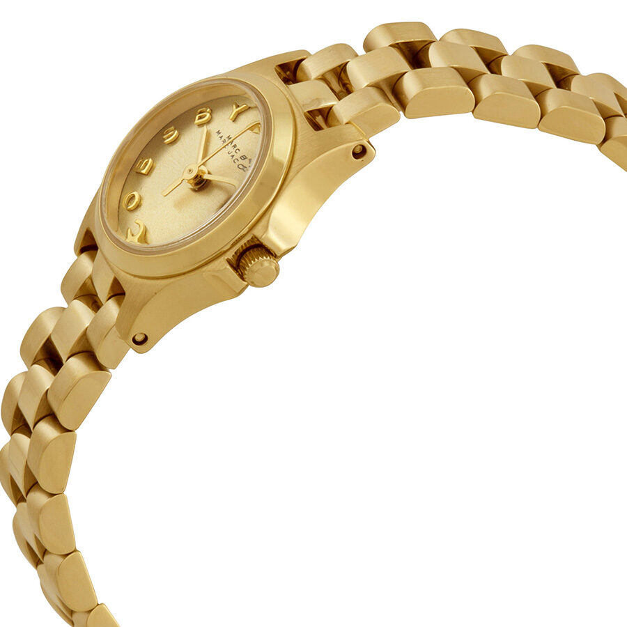 Marc Jacobs Henry Dinky Gold Dial Gold Steel Strap Watch for Women - MBM3199