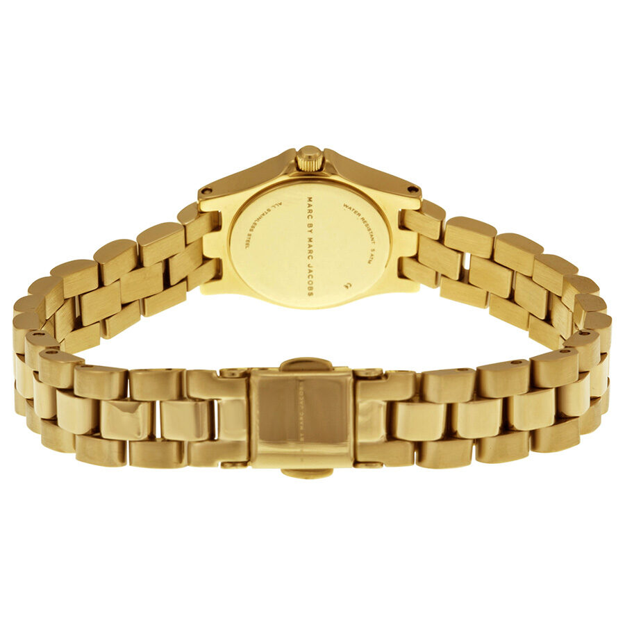 Marc Jacobs Henry Dinky Gold Dial Gold Steel Strap Watch for Women - MBM3199