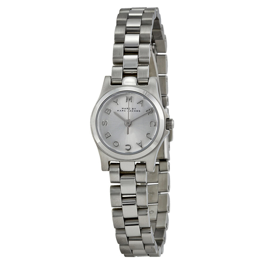 Marc Jacobs Henry Dinky Silver Dial Silver Steel Strap Watch for Women - MBM3198