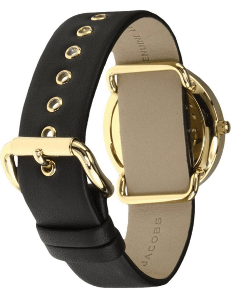 Marc Jacobs Amy Black Dial Black Leather Strap Watch for Women - MBM1154