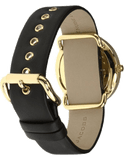 Marc Jacobs Amy Black Dial Black Leather Strap Watch for Women - MBM1154