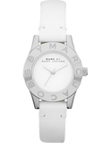 Marc Jacobs Mini Blade White Dial White Leather Strap Watch for Women - MBM1206