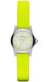 Marc Jacobs Henry White Dial Neon Yellow Rubber Strap Watch for Women - MBM1235