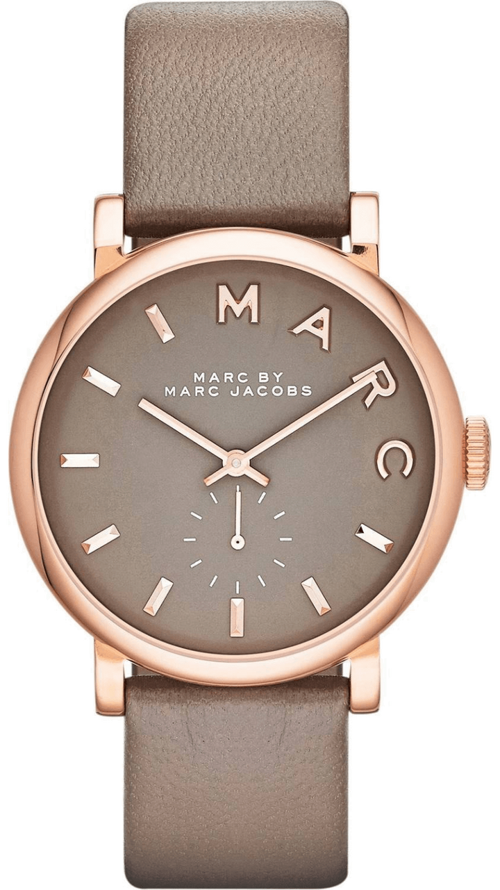 Marc Jacobs Baker Grey Dial Grey Leather Strap Watch for Women - MBM1266