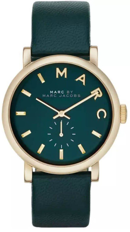Marc Jacobs Baker Green Dial Green Leather Strap Watch for Women - MBM1268
