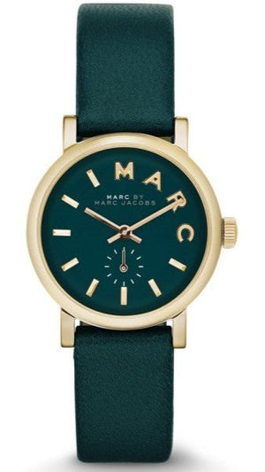 Marc Jacobs Baker Mini Green Dial Green Leather Strap Watch for Women - MBM1272