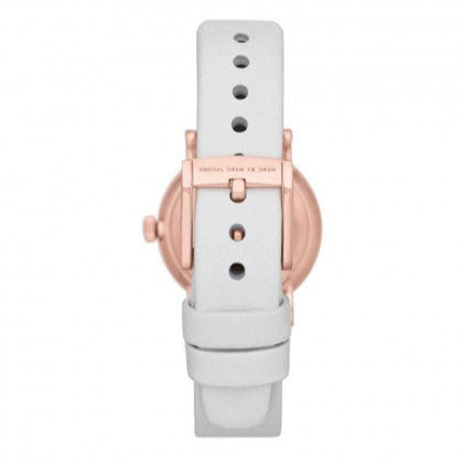 Marc Jacobs Baker White Dial White Leather Strap Watch for Women - MBM1284