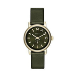 Marc Jacobs Baker Olive Dial Olive Leather Strap Watch for Women - MBM1330