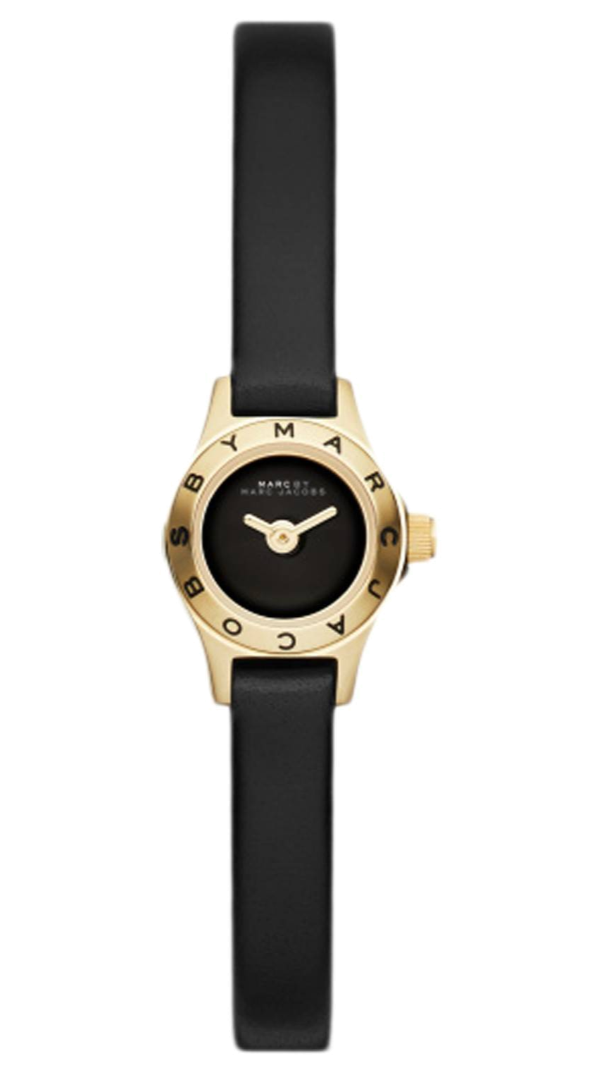 Marc Jacobs Blade Black Dial Black Leather Strap Watch for Women - MBM1345