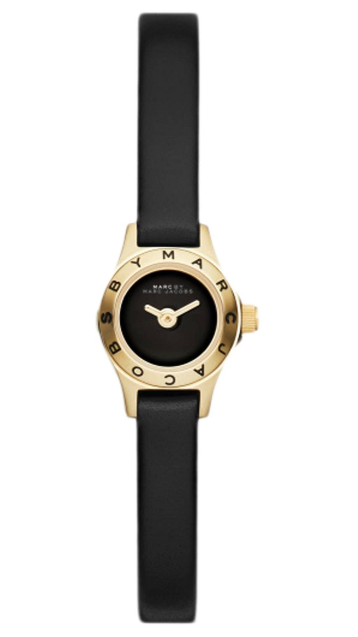 Marc Jacobs Blade Black Dial Black Leather Strap Watch for Women - MBM1345