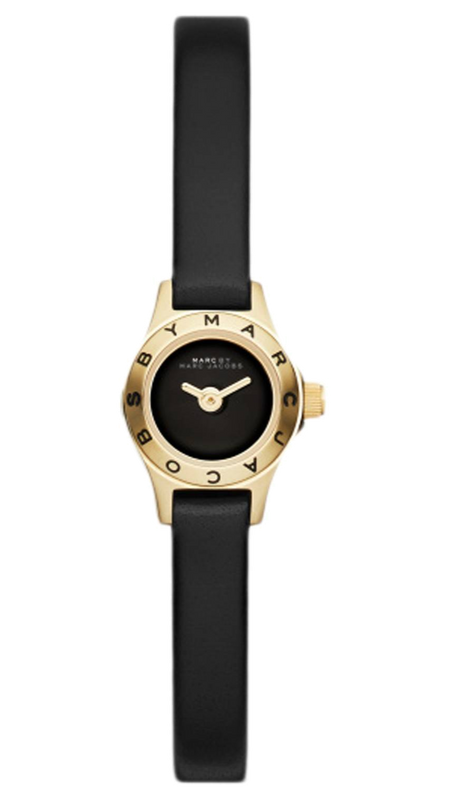 Marc Jacobs Blade Black Dial Black Leather Strap Watch for Women - MBM1345