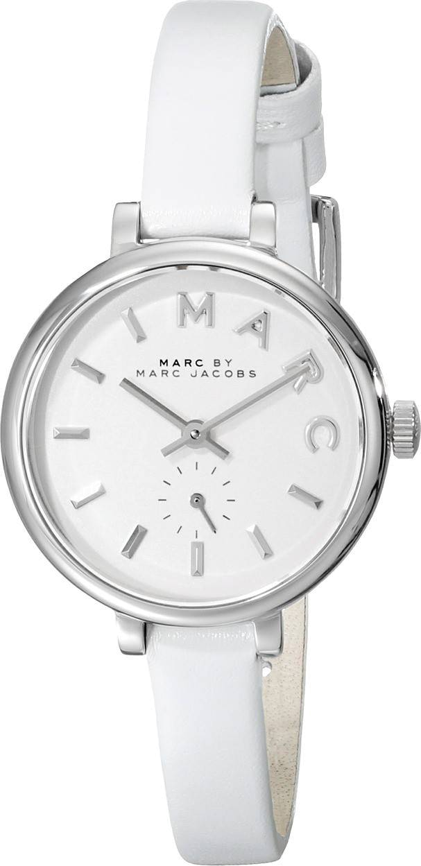 Marc Jacobs Sally White Dial White Leather Strap Watch for Women - MBM1350