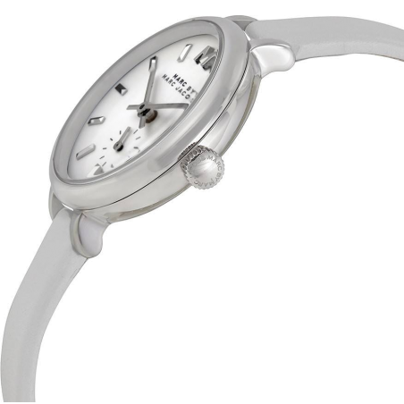 Marc Jacobs Sally White Dial White Leather Strap Watch for Women - MBM1350