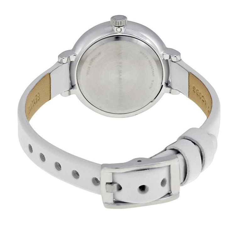 Marc Jacobs Sally White Dial White Leather Strap Watch for Women - MBM1350
