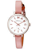 Marc Jacobs Sally White Dial Orange Leather Strap Watch for Women - MBM1355