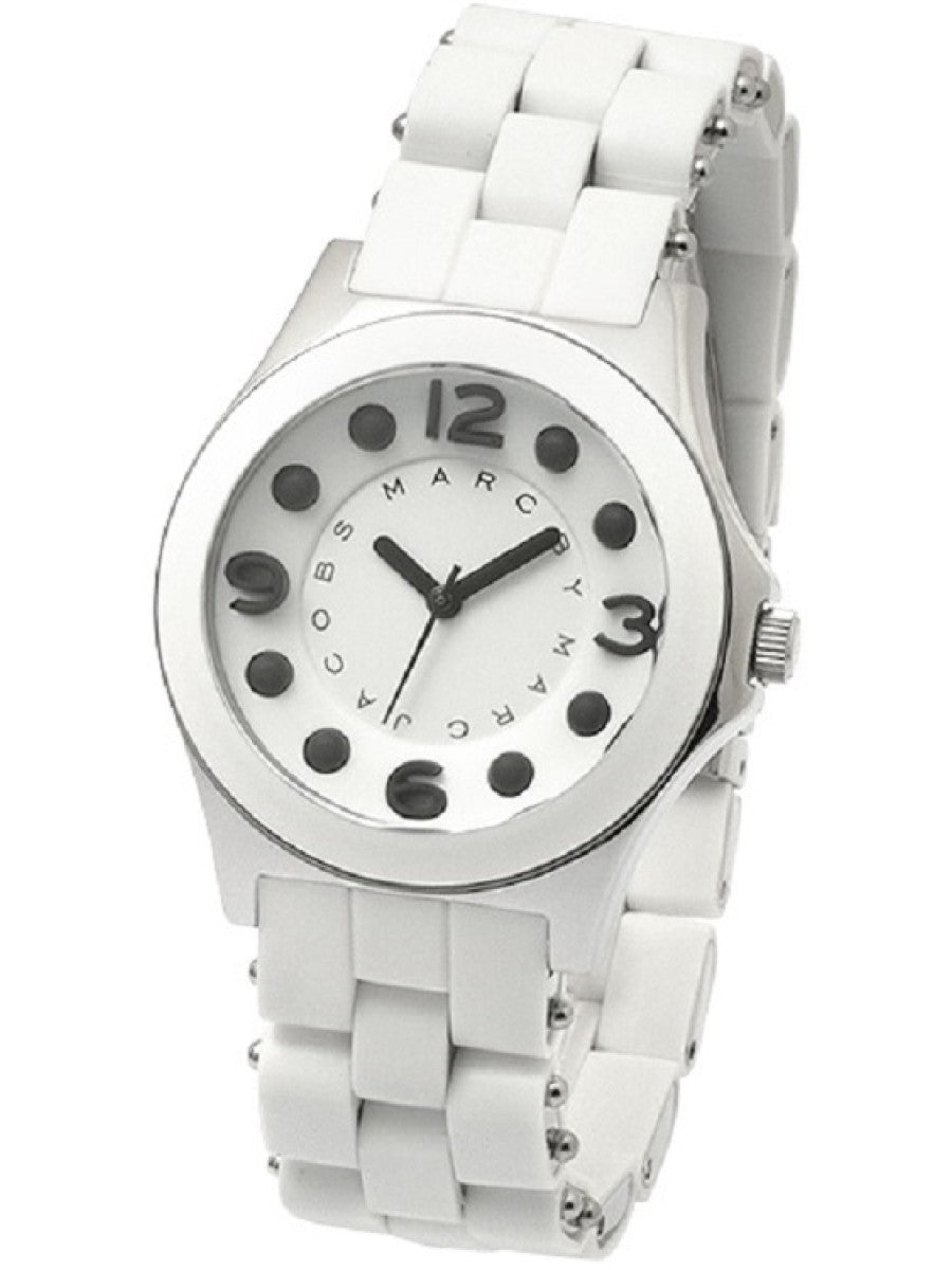 Marc Jacobs Rock White Dial White Silicone Strap Watch for Women - MBM2532