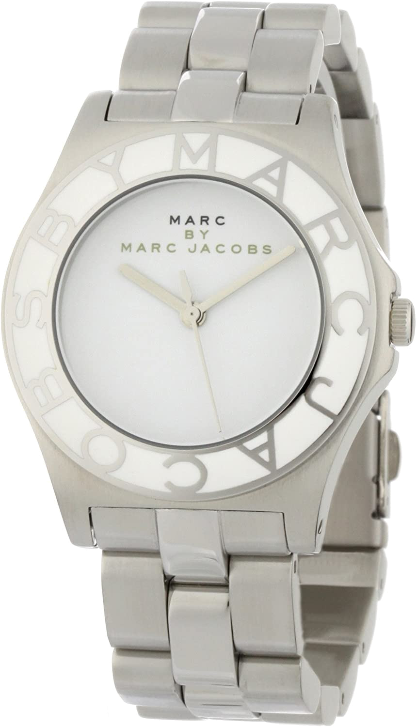 Marc Jacobs Blade White Dial Silver Steel Strap Watch for Women - MBM3048
