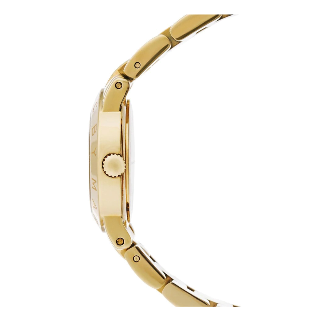 Marc Jacobs Mini Amy White Dial Gold Steel Strap Watch for Women - MBM3057