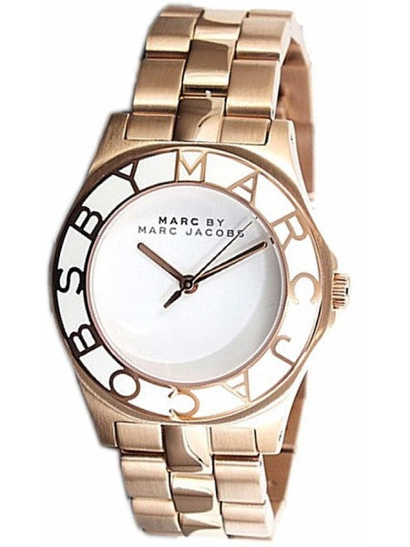 Marc Jacobs Blade White Dial Gold Steel Strap Watch for Women - MBM3075