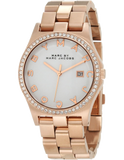 Marc Jacobs Henry Diamonds White Dial Rose Gold Steel Strap Watch for Women - MBM3079